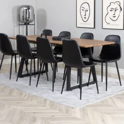 Matgrupp Venture Home Ina med 8 Pobbie Stolar Svart