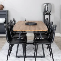 Matgrupp Venture Home Ina med 8 Pobbie Stolar Svart