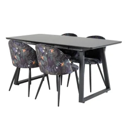 Matgrupp Venture Home Ina med 4 Valentina Stolar Polyestertyg