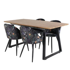 Matgrupp Venture Home Ina med 4 Valentina Stolar Polyestertyg