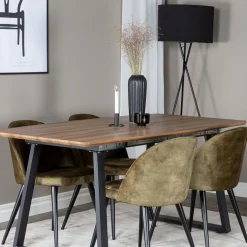 Matgrupp Venture Home Ina med 4 Valentina Stolar Sammet