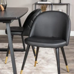 Matgrupp Venture Home Ina med 4 Valentina Stolar Konstläder