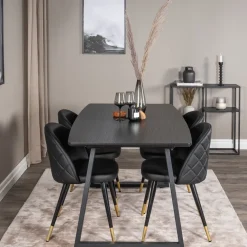 Matgrupp Venture Home Ina med 4 Valentina Stolar Konstläder