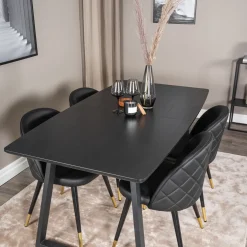Matgrupp Venture Home Ina med 4 Valentina Stolar Konstläder