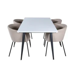 Matgrupp Venture Home Jolie med 4 Bergen Stolar Polyesterlinen
