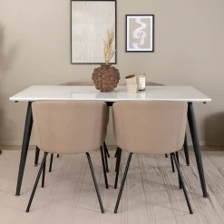 Matgrupp Venture Home Jolie med 4 Bergen Stolar Polyesterlinen