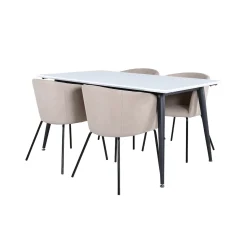 Matgrupp Venture Home Jolie med 4 Bergen Stolar Polyesterlinen