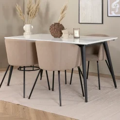 Matgrupp Venture Home Jolie med 4 Bergen Stolar Polyesterlinen