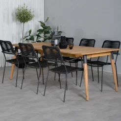 Matgrupp Venture Home Julle med 6 Minos Matstolar med Armstöd