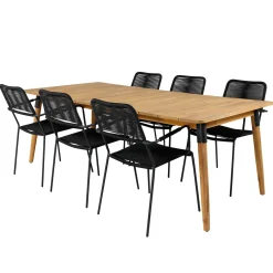 Matgrupp Venture Home Julle med 6 Minos Matstolar med Armstöd