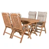 Matgrupp Venture Home Kenya 120x70 Teak med 4 Kenya Positionsfåtöljer