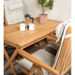 Matgrupp Venture Home Kenya 120x70 Teak med 4 Kenya Positionsfåtöljer