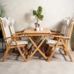 Matgrupp Venture Home Kenya 120x70 Teak med 4 Kenya Positionsfåtöljer