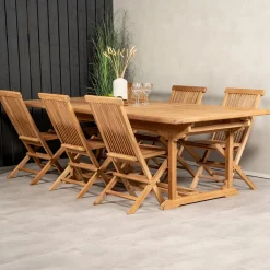 Matgrupp Venture Home Kenya 195-295x110 Teak med 6 Kenya Fällbara Stolar
