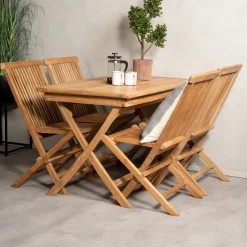 Matgrupp Venture Home Kenya 120x70 med 4 Kenya Fällbara Stolar