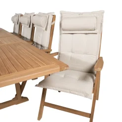 Matgrupp Venture Home Kiara 195/295 med 8 Positionsfåtöljer