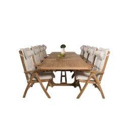 Matgrupp Venture Home Kiara 195/295 med 8 Positionsfåtöljer