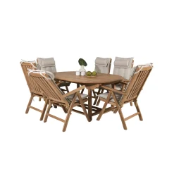 Matgrupp Venture Home Kiara 180/240 med 6 Positionsfåtöljer