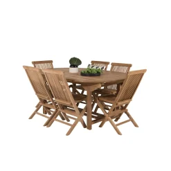 Matgrupp Venture Home Kiara 180/240 med 6 Stolar Utan Armstöd