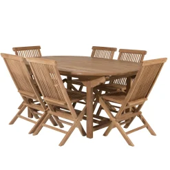 Matgrupp Venture Home Kiara 180/240 med 6 Stolar Utan Armstöd