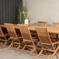 Matgrupp Venture Home Kiara 195/295 med 8 Stolar Utan Armstöd