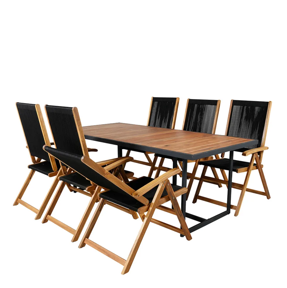 Matgrupp Venture Home King med 6 Lumi Vikbara Matstolar