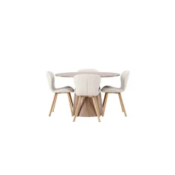Matgrupp Venture Home Lanzo Ø120 cm med 4 st Lilja stolar