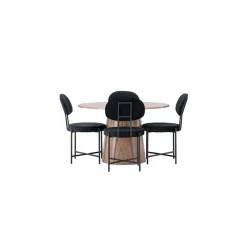 Matgrupp Venture Home Lanzo Runt Matbord Ø120 cm & 6 Stella Stolar