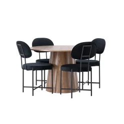 Matgrupp Venture Home Lanzo Runt Matbord Ø120 cm & 6 Stella Stolar