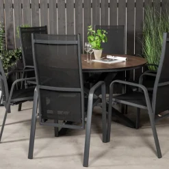 Matgrupp Venture Home Lea Ø 120 med 6 Copacabana Stolar