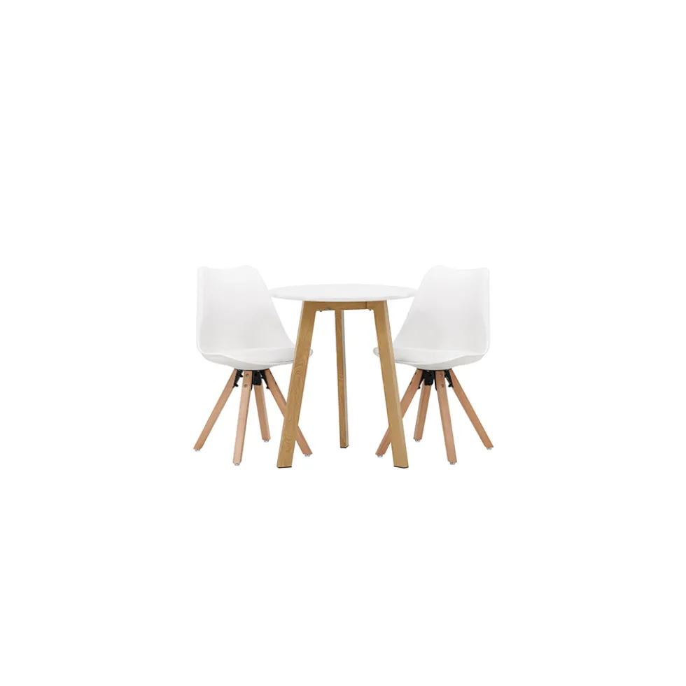 Matgrupp Venture Home Leonora Ø65 cm med 2 st Zeno stolar
