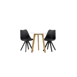 Matgrupp Venture Home Leonora Ø65 cm med 2 st Zeno stolar