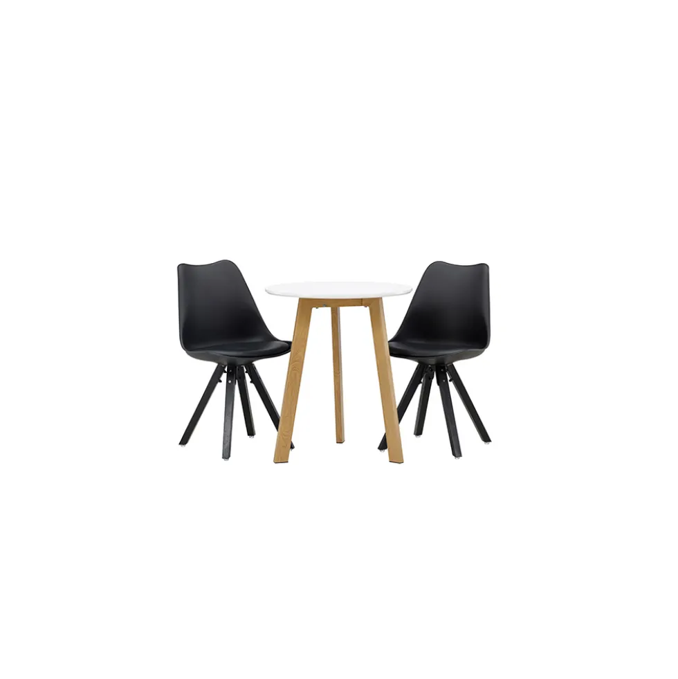 Matgrupp Venture Home Leonora Ø65 cm med 2 st Zeno stolar