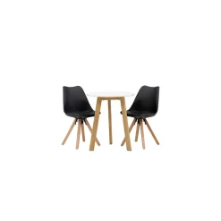 Matgrupp Venture Home Leonora Ø65 cm med 2 st Zeno stolar