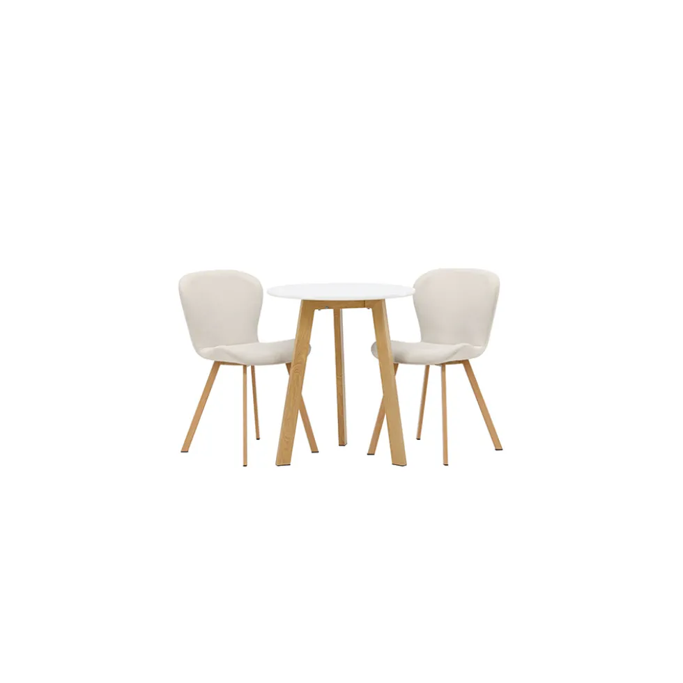 Matgrupp Venture Home Leonora Ø65 cm med 2 st Lilja stolar