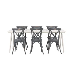 Matgrupp Venture Home Lina Bord med 6 Tablas Stolar