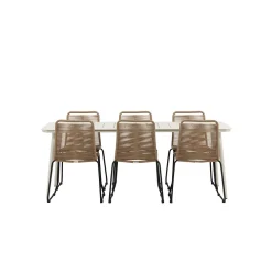 Matgrupp Venture Home Lina med 6 Black Stolar