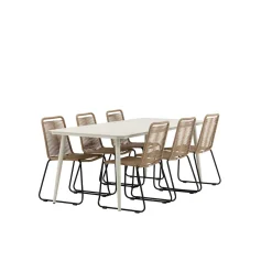 Matgrupp Venture Home Lina med 6 Black Stolar
