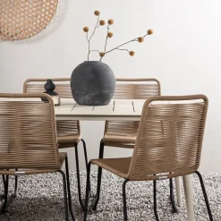 Matgrupp Venture Home Lina med 6 Black Stolar