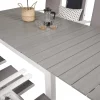Matgrupp Venture Home Lova 160/240 med 8 Bront StolarGrå Bord med Vita Ben, Grå Stol med Vita Ben