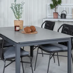 Matgrupp Venture Home Lova med 4 Jefferson Stapelbara Matstolar