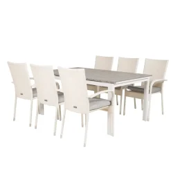 Matgrupp Venture Home Lova 160/240 med 6 Asta Stolar