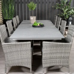 Matgrupp Venture Home Lova 224/324 med 8 Milwa Karmstolar
