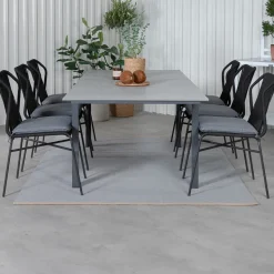 Matgrupp Venture Home Lova 160 med 6 Jefferson Stapelbara Matstolar