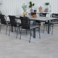 Matgrupp Venture Home Lova 160 med 6 Jefferson Stapelbara Matstolar