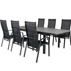 Matgrupp Venture Home Lova 160/240 med 6 Copacabana Stolar