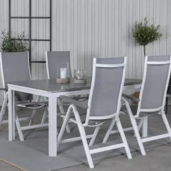 Matgrupp Venture Home Lova 160 Vit med 4 Aleyna Positionsstolar