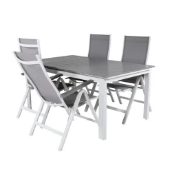 Matgrupp Venture Home Lova 160 Vit med 4 Aleyna Positionsstolar
