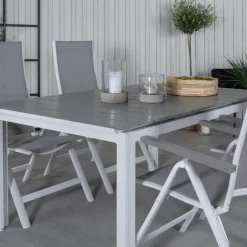 Matgrupp Venture Home Lova 160 Vit med 4 Aleyna Positionsstolar