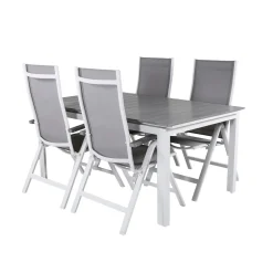 Matgrupp Venture Home Lova 160 Vit med 4 Aleyna Positionsstolar